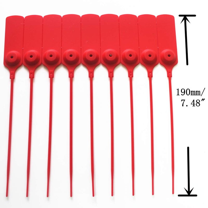 XF-Vel Pull-tite Security Seal Tamper Resistant Tags Plastic Padlock Sign Ties Numbered (Red, 100pcs) - Image 4